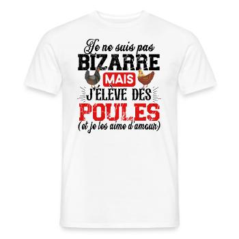 Poule Poulet Coq Poulailler Cadeau Humour Jaune - T-shirt homme - blanc - Devant - AI Model Male 178 dark (178cm)