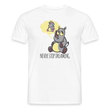 Rhinoceros dreams of the unicorn never give up - Men's T-Shirt - white - Front - AI Model Male 178 dark (178cm)