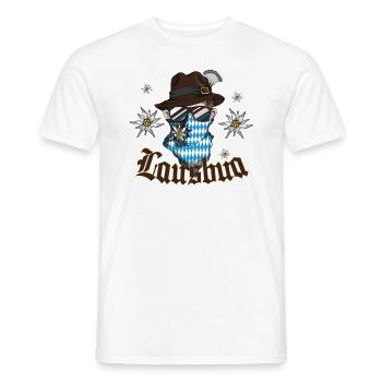 Costumes traditionnels Bavière Allemagne du Sud Dirndl Lausbua - T-shirt homme - blanc - Devant - AI Model Male 178 dark (178cm)