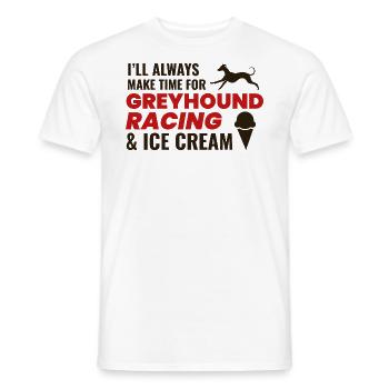 Greyhound Racing Ice Cream Dog Pet Race Animal - Men's T-Shirt - white - Front - AI Model Male 178 dark (178cm)