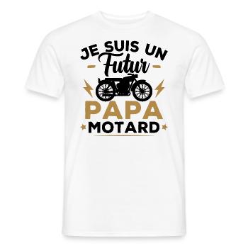 Je suis un futur papa motard - T-shirt homme - blanc - Devant - AI Model Male 178 dark (178cm)