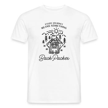 Every Journey means something Backpacker - Men's T-Shirt - white - Front - AI Model Male 178 dark (178cm)