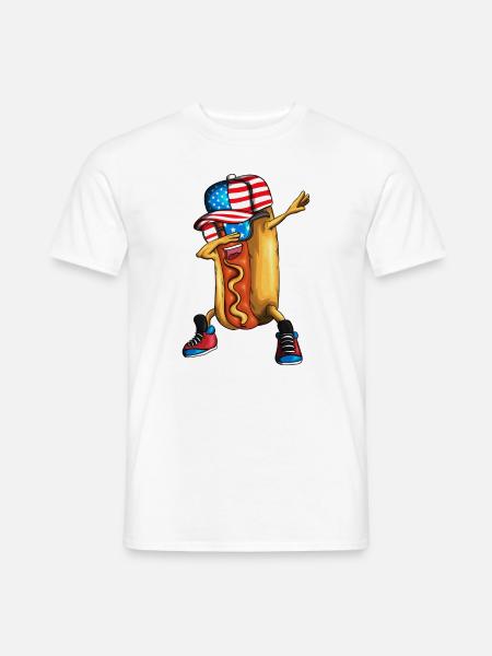Lustiges Hot Dog Dabbing Fast Food Essen Kochen - Männer T-Shirt - Weiß