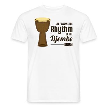 Djembe Player Drummer Music Drum Musician - Men's T-Shirt - white - Front - AI Model Male 178 dark (178cm)