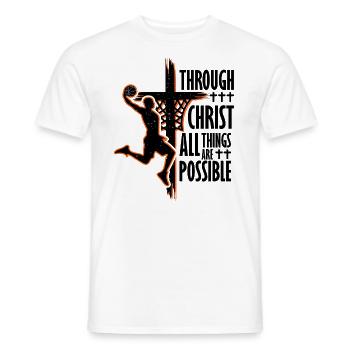 Basketball chrétien Jésus-Christ Basketball - T-shirt homme - blanc - Devant - AI Model Male 178 dark (178cm)