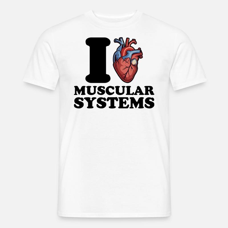 Ich liebe Muskelsysteme - Männer T-Shirt - Weiß