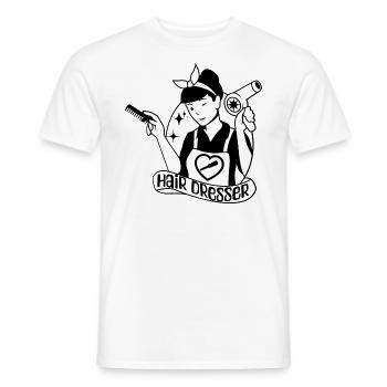 Hair dresser Friseur Haarstylist Geschenkidee - Männer T-Shirt - Weiß - Vorne - AI Model Male 178 dark (178cm)
