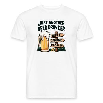 Design de camping amusant pour les amateurs de bière - T-shirt homme - blanc - Devant - AI Model Male 178 dark (178cm)