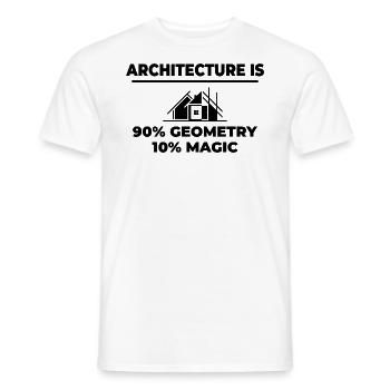 Architecture Funny🏰 : 90% Géométrie, 10% Magie - T-shirt homme - blanc - Devant - AI Model Male 178 dark (178cm)