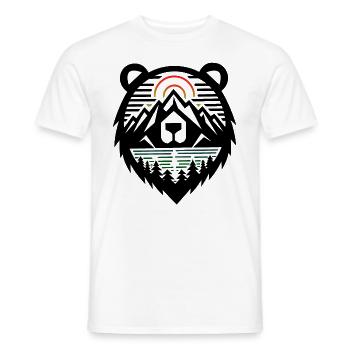 Bear Silhouette & Mountains - Men's T-Shirt - white - Front - AI Model Male 178 dark (178cm)