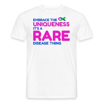 Une maladie rare unique en son genre : sensibiliser le public - T-shirt homme - blanc - Devant - AI Model Male 178 dark (178cm)