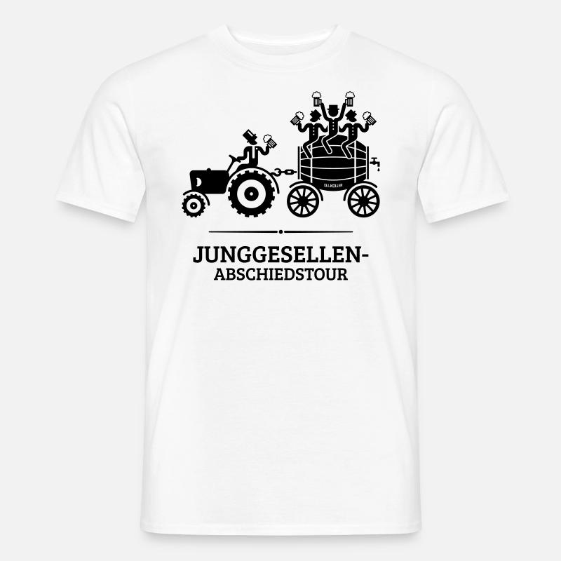 Junggesellen-Abschiedstour Trecker Bierfass JGA B - Männer T-Shirt - Weiß