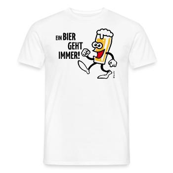 XEin Bier Geht Immer! (Bierchen Cartoon Smile 4C) - Männer T-Shirt - Weiß - Vorne - AI Model Male 178 dark (178cm)