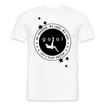 Passion pour le football - T-shirt homme - blanc - Devant - AI Model Male 178 dark (178cm)