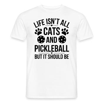 Pickleball Dire Chat Drôle Pickleball Cadeau - T-shirt homme - blanc - Devant - AI Model Male 178 dark (178cm)