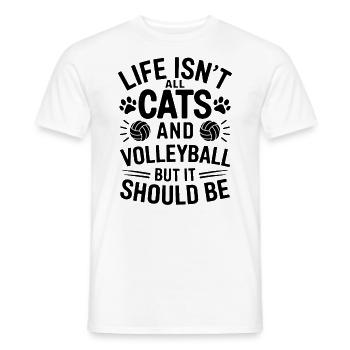 volley-ball dire chat drôle cadeau de volley-ball - T-shirt homme - blanc - Devant - AI Model Male 178 dark (178cm)