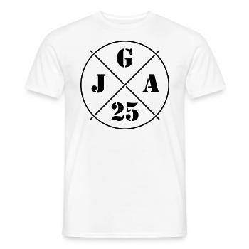 JGA 25 (Junggesellenabschied 2025 Kreis Symbol B) - Männer T-Shirt - Weiß - Vorne - AI Model Male 178 dark (178cm)