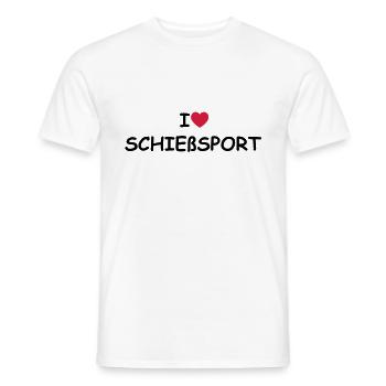 I love/heart Schiesssport - Männer T-Shirt - Weiß - Vorne - AI Model Male 178 dark (178cm)