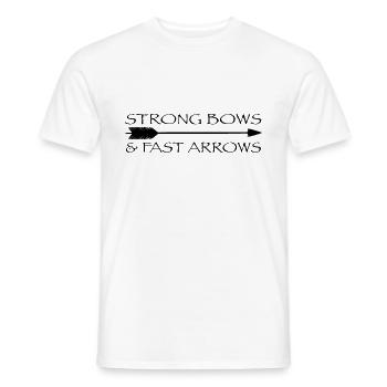 ARCHERY. STRONG BOWS AND FAST ARROWS - Men's T-Shirt - white - Front - AI Model Male 178 dark (178cm)