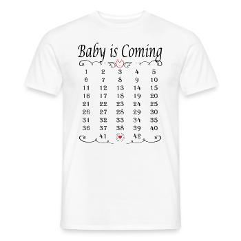 Mama Baby Kalender Countdown Schwangerschaft als - Männer T-Shirt - Weiß - Vorne - AI Model Male 178 dark (178cm)