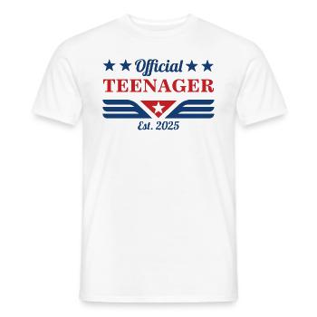OFFICIAL TEENAGER EST. 2025 - TEENIE - BIRTHDAY - Männer T-Shirt - Weiß - Vorne - AI Model Male 178 dark (178cm)