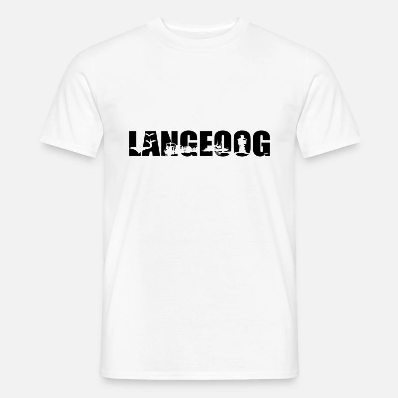 Langeoog Skyline - Männer T-Shirt - Weiß