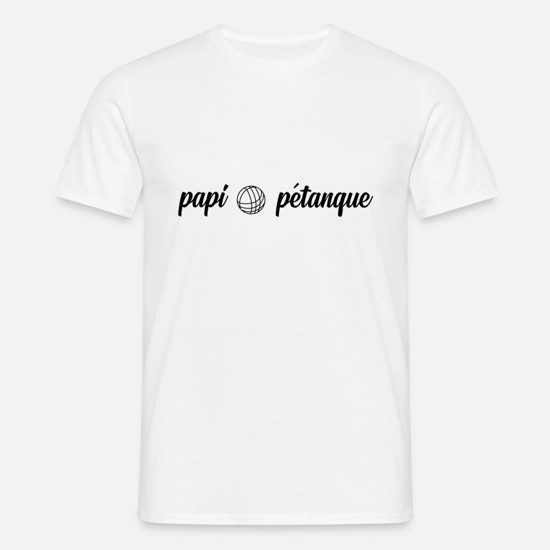 Papi Petanque - Männer T-Shirt - Weiß