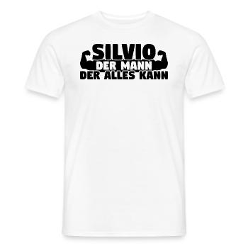 Der Mann Der Alles kann Silvio - Männer T-Shirt - Weiß - Vorne - AI Model Male 178 dark (178cm)