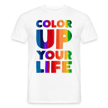 Color Up Your Life Colorful - Men's T-Shirt - white - Front - AI Model Male 178 dark (178cm)