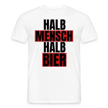Halb Mensch Halb Bier - Malle - Männer T-Shirt - Weiß - Vorne - AI Model Male 178 dark (178cm)