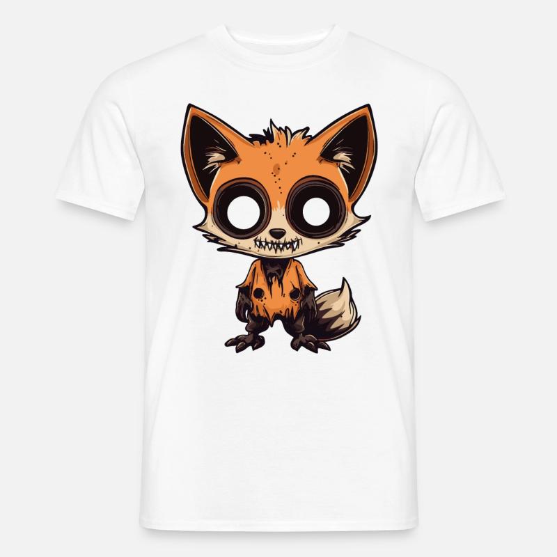 Fuchs Halloween Comic Lustig - Männer T-Shirt - Weiß