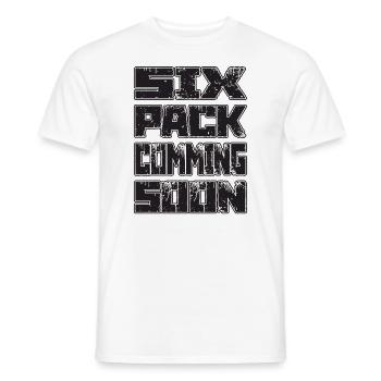 SIX PACK COMMIMG SOON Training GYM Gift - Men's T-Shirt - white - Front - AI Model Male 178 dark (178cm)