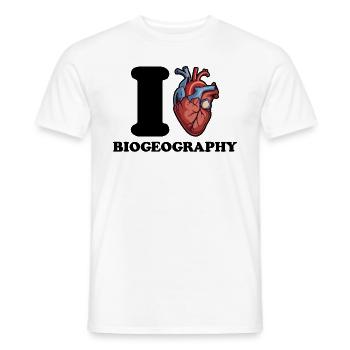 I love biogeography - Men's T-Shirt - white - Front - AI Model Male 178 dark (178cm)