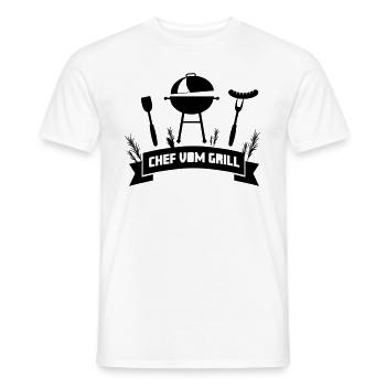 Chef vom Grill. Das perfekte Motiv für Griller - Männer T-Shirt - Weiß - Vorne - AI Model Male 178 dark (178cm)