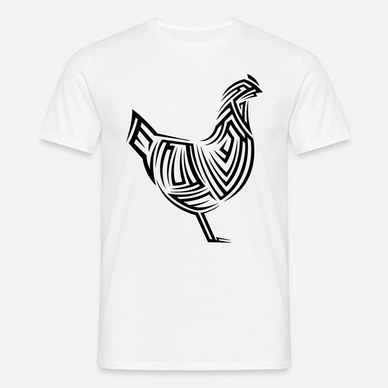Chicken Tribal Tattoo - Men's T-Shirt - white