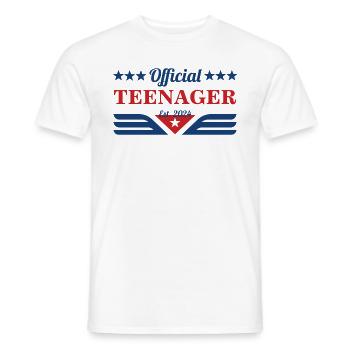 OFFICIEL ADOLESCENT - ADO - 13E ANNIVERSAIRE - T-shirt homme - blanc - Devant - AI Model Male 178 dark (178cm)