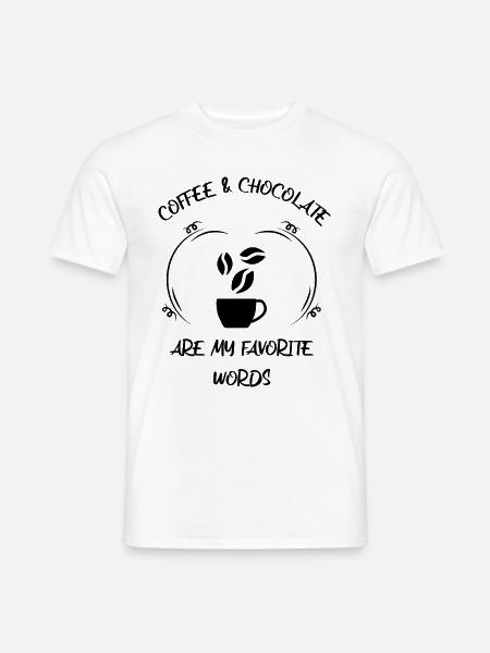Kaffee Espresso Käffchen & Schokolade - Männer T-Shirt - Weiß
