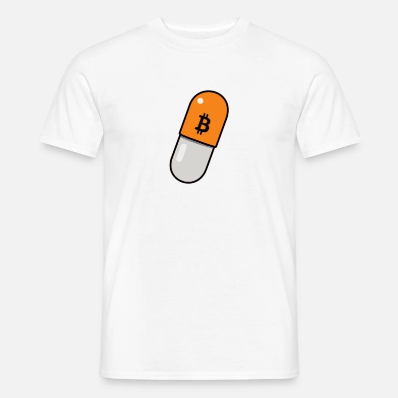 Orange Pill - Bitcoin, Bitcoiner Geschenkidee - Männer T-Shirt - Weiß