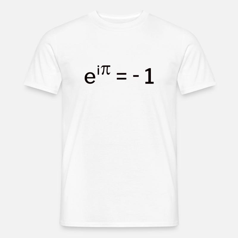 e^i pi + = -1 - Eulersche Identität Geschenkidee - Männer T-Shirt - Weiß
