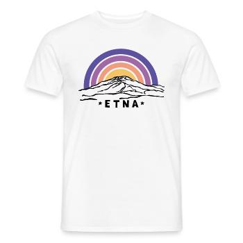 Etna Mongibello Etna Mountain Sicily Volcano Souvenir - Men's T-Shirt - white - Front - AI Model Male 178 dark (178cm)