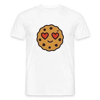 Cookie with Heart Eyes – Sweet Cookie Love Design - Men's T-Shirt - white - Front - AI Model Male 178 dark (178cm)