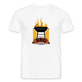 BBQ Summer - Cooles Sommer Outfit zum Grillen - Männer T-Shirt - Weiß - Vorne - AI Model Male 178 dark (178cm)