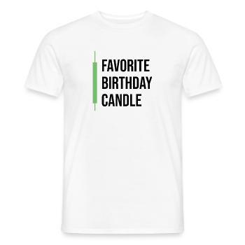 Favorite Birthday Candle - Trading Aktienmarkt - Männer T-Shirt - Weiß - Vorne - AI Model Male 178 dark (178cm)