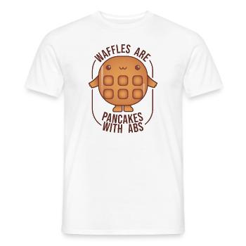 Lustiger Spruch - Waffles are pancakes with abs - Männer T-Shirt - Weiß - Vorne - AI Model Male 178 dark (178cm)