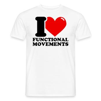 I Love Functional Movements – Fitness Weight - Men's T-Shirt - white - Front - AI Model Male 178 dark (178cm)