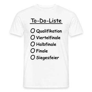 To-Do-Liste (Sport Turnier / Kurz) - Männer T-Shirt - Weiß - Vorne - AI Model Male 178 dark (178cm)