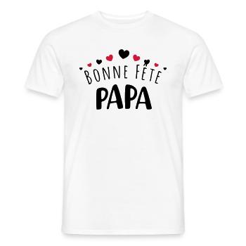 Bonne fête papa - T-shirt homme - blanc - Devant - AI Model Male 178 dark (178cm)
