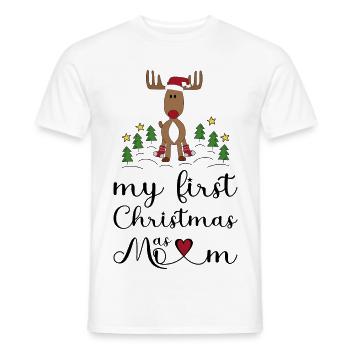 Mon premier Noël en tant que maman - T-shirt homme - blanc - Devant - AI Model Male 178 dark (178cm)
