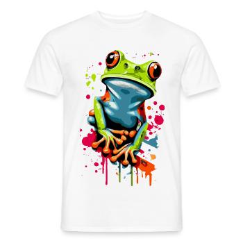Grenouille - Rainette - Prince grenouille - Croaker - T-shirt homme - blanc - Devant - AI Model Male 178 dark (178cm)