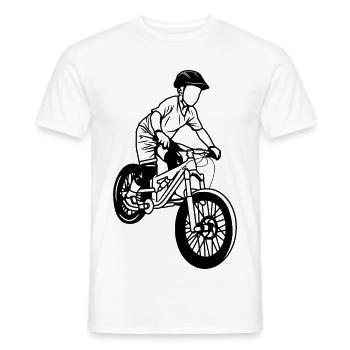 Mountain Bike Boy - Men's T-Shirt - white - Front - AI Model Male 178 dark (178cm)
